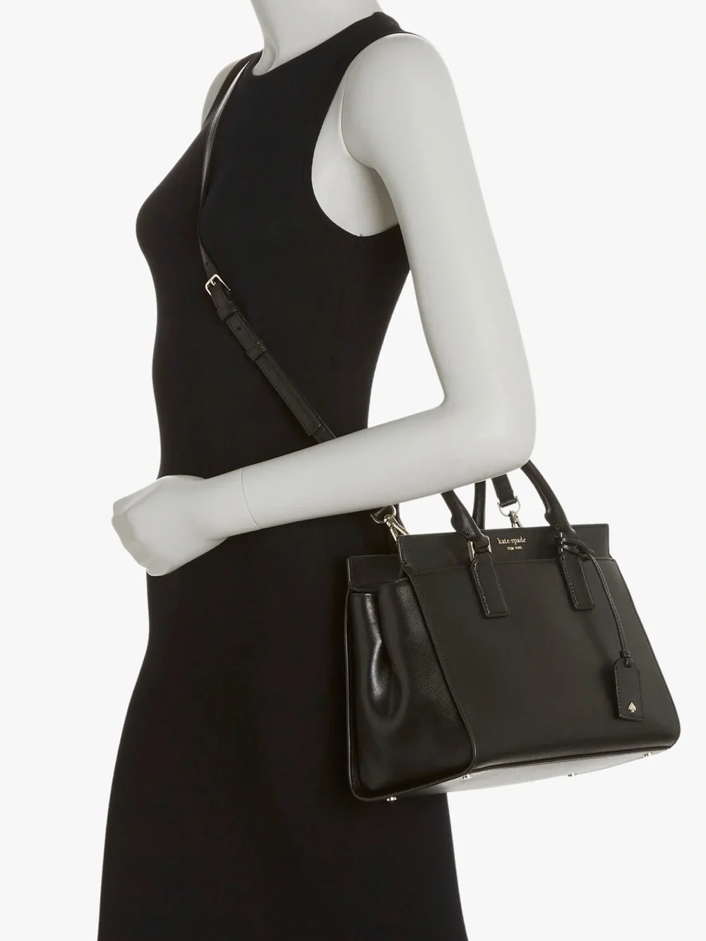 kate spade new york Cameron Satchel Shoulder Tote Crossbody Bag Medium Black NEW